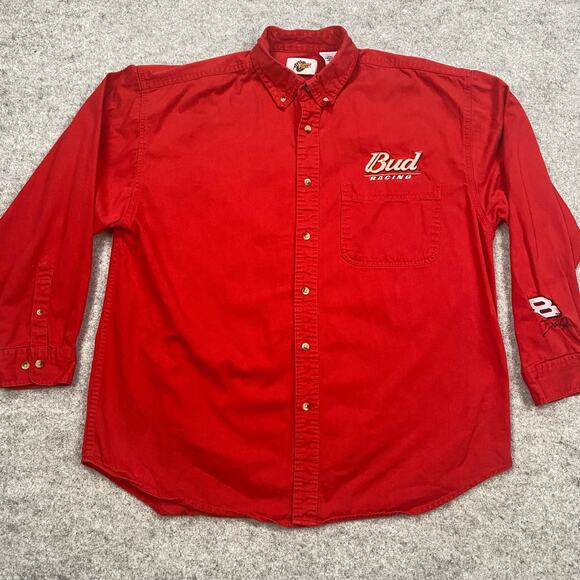 Winners circles shirt mens 2XL button down Dale JR NASCAR Y2K vintage bud racing - Picture 1 of 11